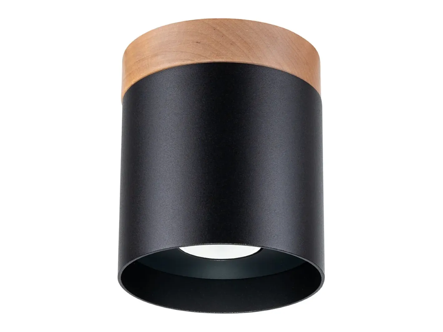 Sollux Lighting Lámparas de techo Zyn escandinavo de madera/aluminio - 1 fuentes luminosas 4000K - L.12 x A.14 cm - /madera natural Negro