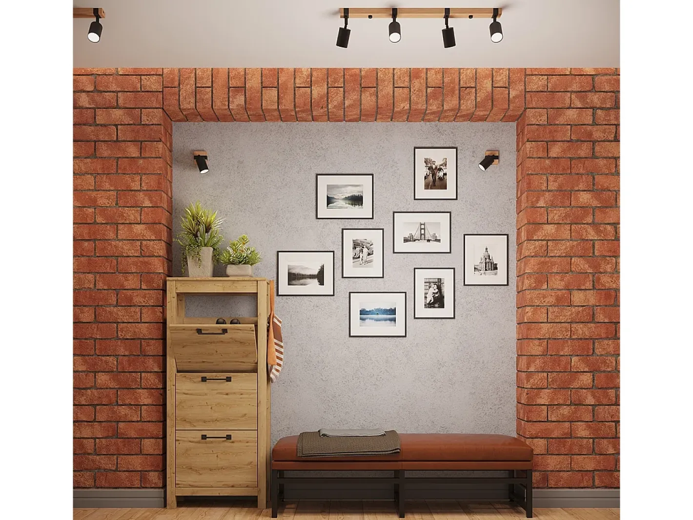Sollux Lighting Lámpara Suspendida-Lámparas de techo Zynelix escandinavo de acero/madera natural - 2 fuentes luminosas 4000K - L.38 x A.17,2 cm - /madera natural Negro