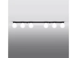 Sollux Lighting Lámparas de techo Zynfi moderno de acero/vidrio - 6 fuentes luminosas 3000K - L.120 x A.14,5 cm - Negro