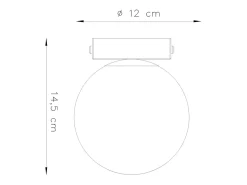 Sollux Lighting Plafón-Lámparas de techo Zynfi moderno de acero/vidrio - 1 fuentes luminosas 3000K - L.12 x A.14,5 cm - Blanco