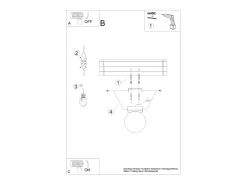 Sollux Lighting Plafón-Lámparas de techo Zynfi moderno de acero/vidrio - 1 fuentes luminosas 3000K - L.12 x A.14,5 cm - Blanco