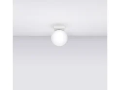 Sollux Lighting Plafón-Lámparas de techo Zynfi moderno de acero/vidrio - 1 fuentes luminosas 3000K - L.12 x A.14,5 cm - Blanco