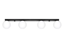 Best Sollux Lighting Lámparas de techo Zynfi moderno de acero/vidrio - 4 fuentes luminosas 3000K - L.88 x A.14,5 cm - Negro