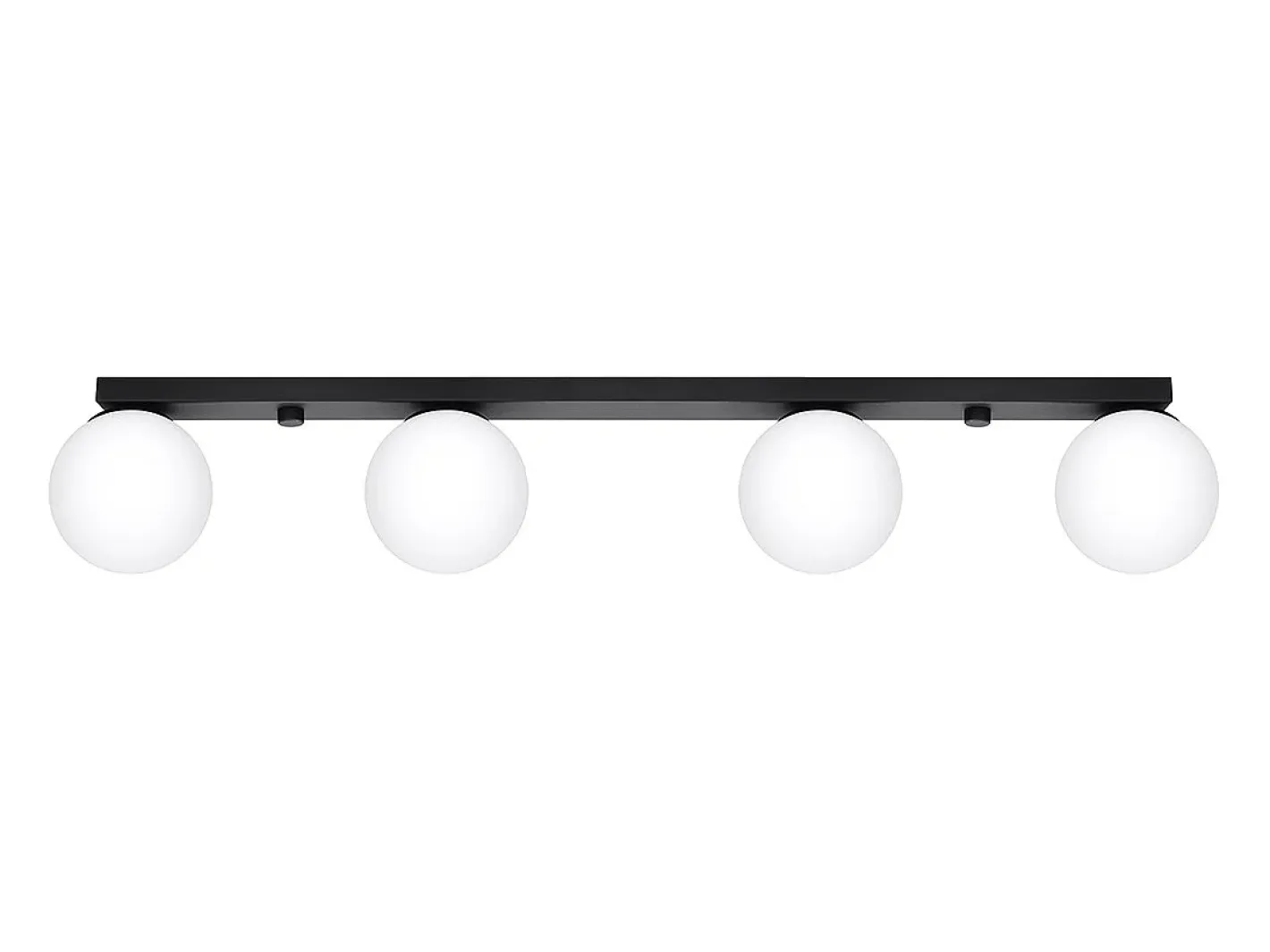 Best Sollux Lighting Lámparas de techo Zynfi moderno de acero/vidrio - 4 fuentes luminosas 3000K - L.88 x A.14,5 cm - Negro