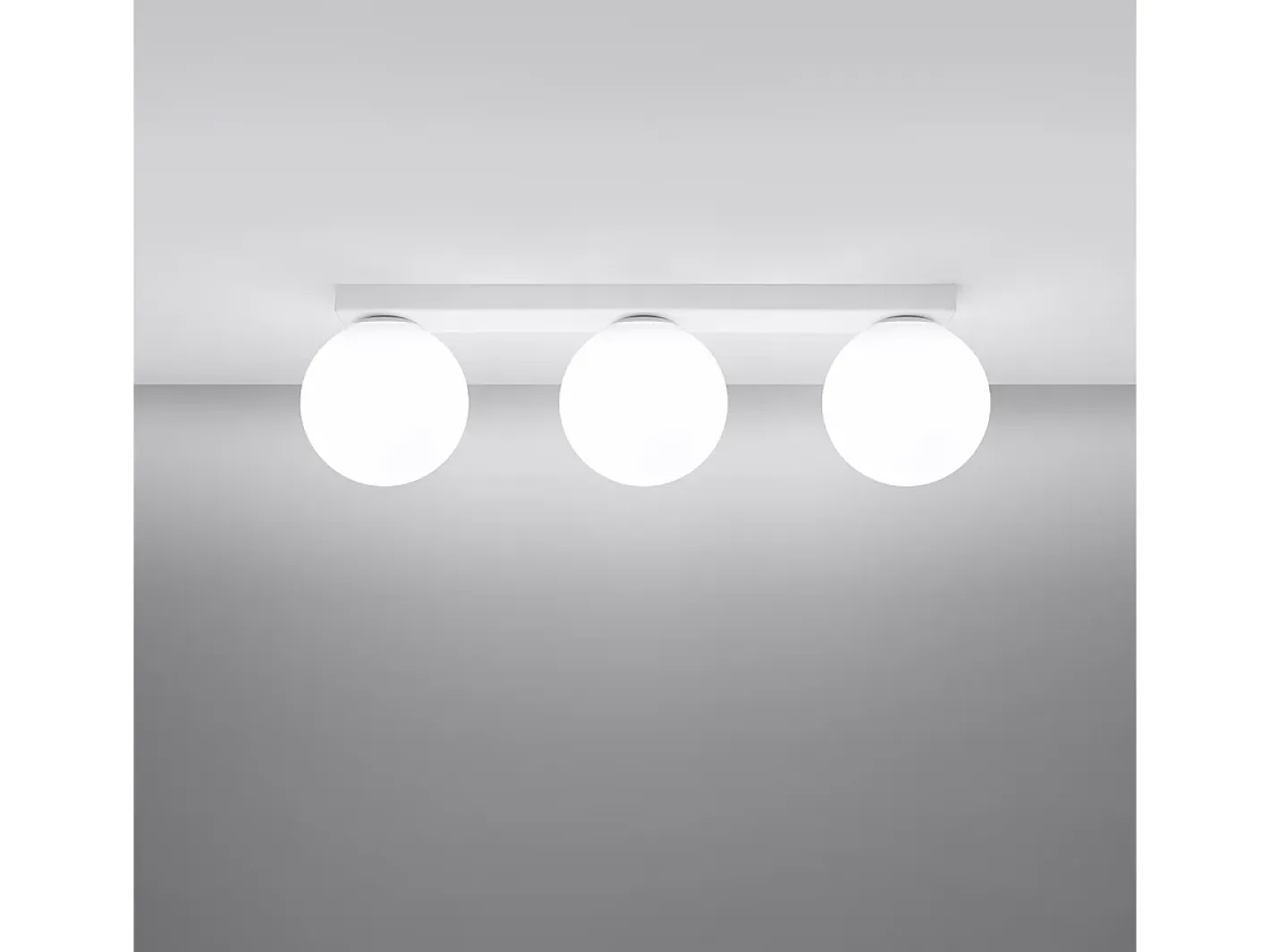 Sollux Lighting Plafón-Lámparas de techo Zynfi moderno de acero/vidrio - 3 fuentes luminosas 4000K - L.50 x A.14,5 cm - Blanco