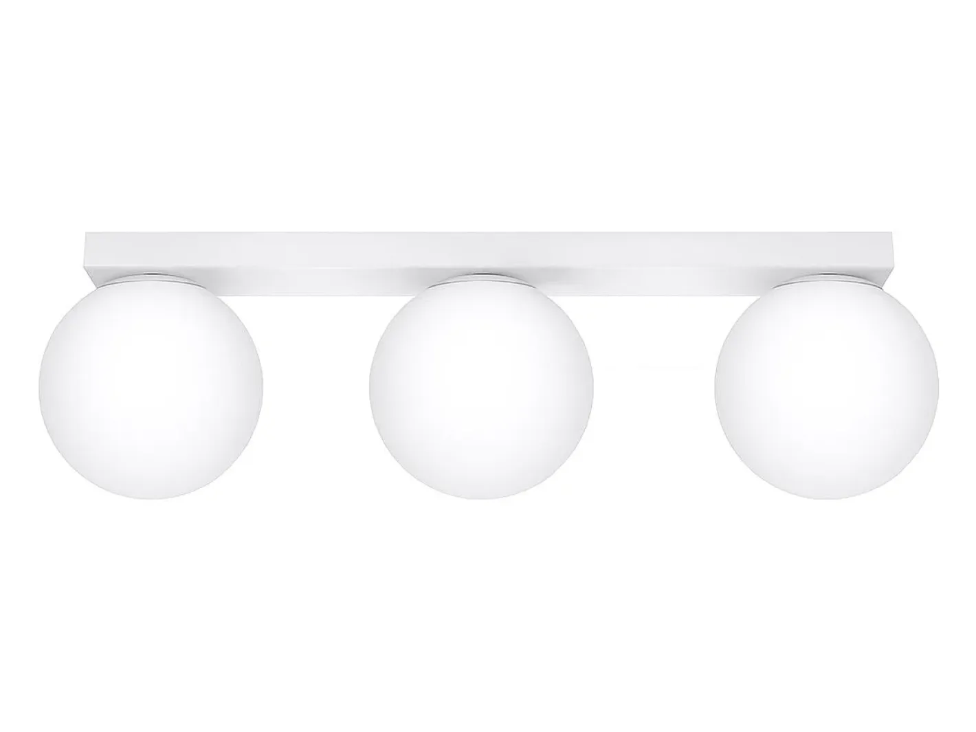 Sollux Lighting Plafón-Lámparas de techo Zynfi moderno de acero/vidrio - 3 fuentes luminosas 4000K - L.50 x A.14,5 cm - Blanco