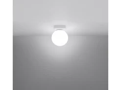 Sollux Lighting Lámparas de techo Zynfi moderno de acero/vidrio - 1 fuentes luminosas 4000K - L.12 x A.14,5 cm - Blanco