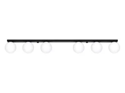 Outlet Sollux Lighting Lámparas de techo Zynfi moderno de acero/vidrio - 6 fuentes luminosas 4000K - L.120 x A.14,5 cm - Negro