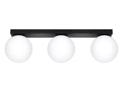 Sollux Lighting Lámparas de techo Zynfi moderno de acero/vidrio - 3 fuentes luminosas 4000K - L.50 x A.14,5 cm - Negro Hot