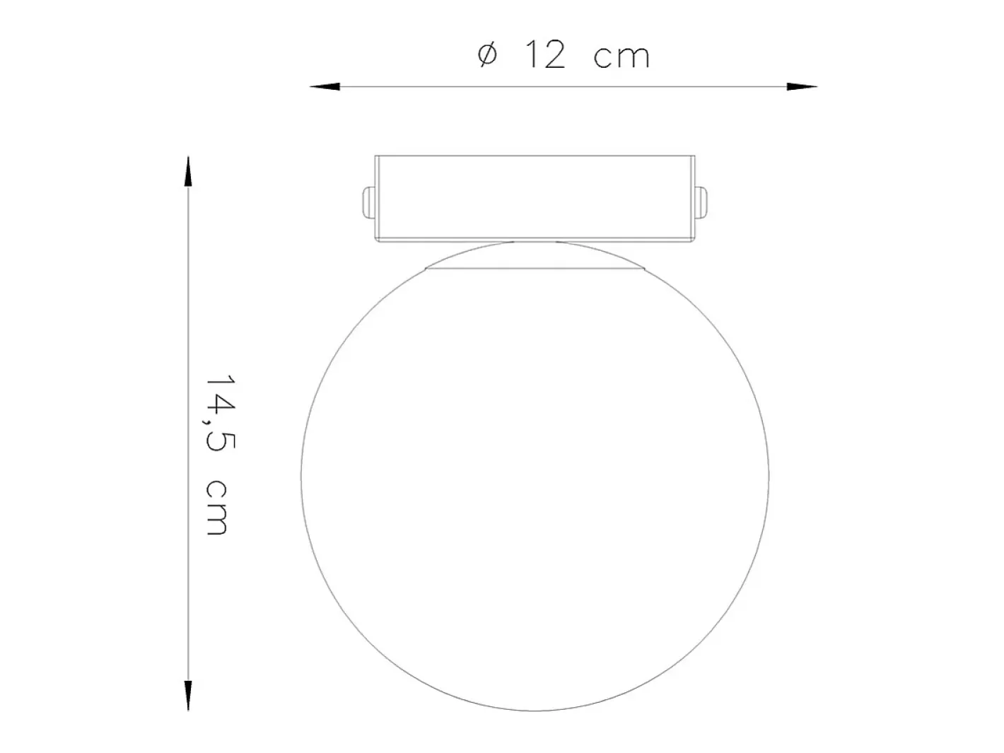 New Sollux Lighting Lámparas de techo Zynfi moderno de acero/vidrio - 1 fuentes luminosas 3000K - L.12 x A.14,5 cm - Negro