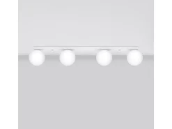 Sollux Lighting Lámparas de techo Zynfi moderno de acero/vidrio - 4 fuentes luminosas 3000K - L.88 x A.14,5 cm - Blanco Best