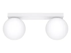 Sollux Lighting Plafón-Lámparas de techo Zynfi moderno de acero/vidrio - 2 fuentes luminosas 4000K - L.34,5 x A.14,5 cm - Blanco