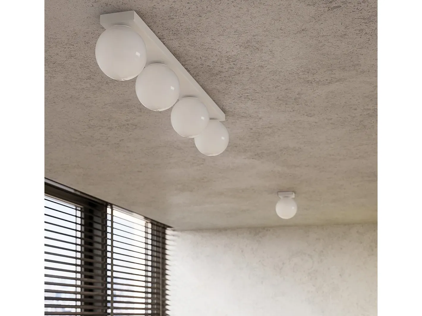 Sollux Lighting Plafón-Lámparas de techo Zynfi moderno de acero/vidrio - 4 fuentes luminosas 4000K - L.88 x A.14,5 cm - Blanco