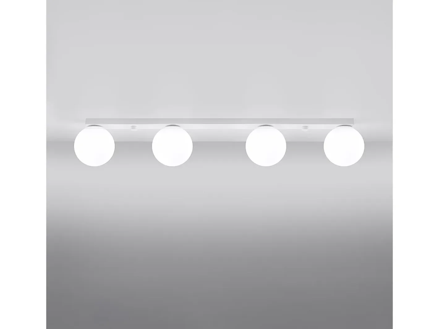 Sollux Lighting Plafón-Lámparas de techo Zynfi moderno de acero/vidrio - 4 fuentes luminosas 4000K - L.88 x A.14,5 cm - Blanco