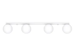 Sollux Lighting Plafón-Lámparas de techo Zynfi moderno de acero/vidrio - 4 fuentes luminosas 4000K - L.88 x A.14,5 cm - Blanco