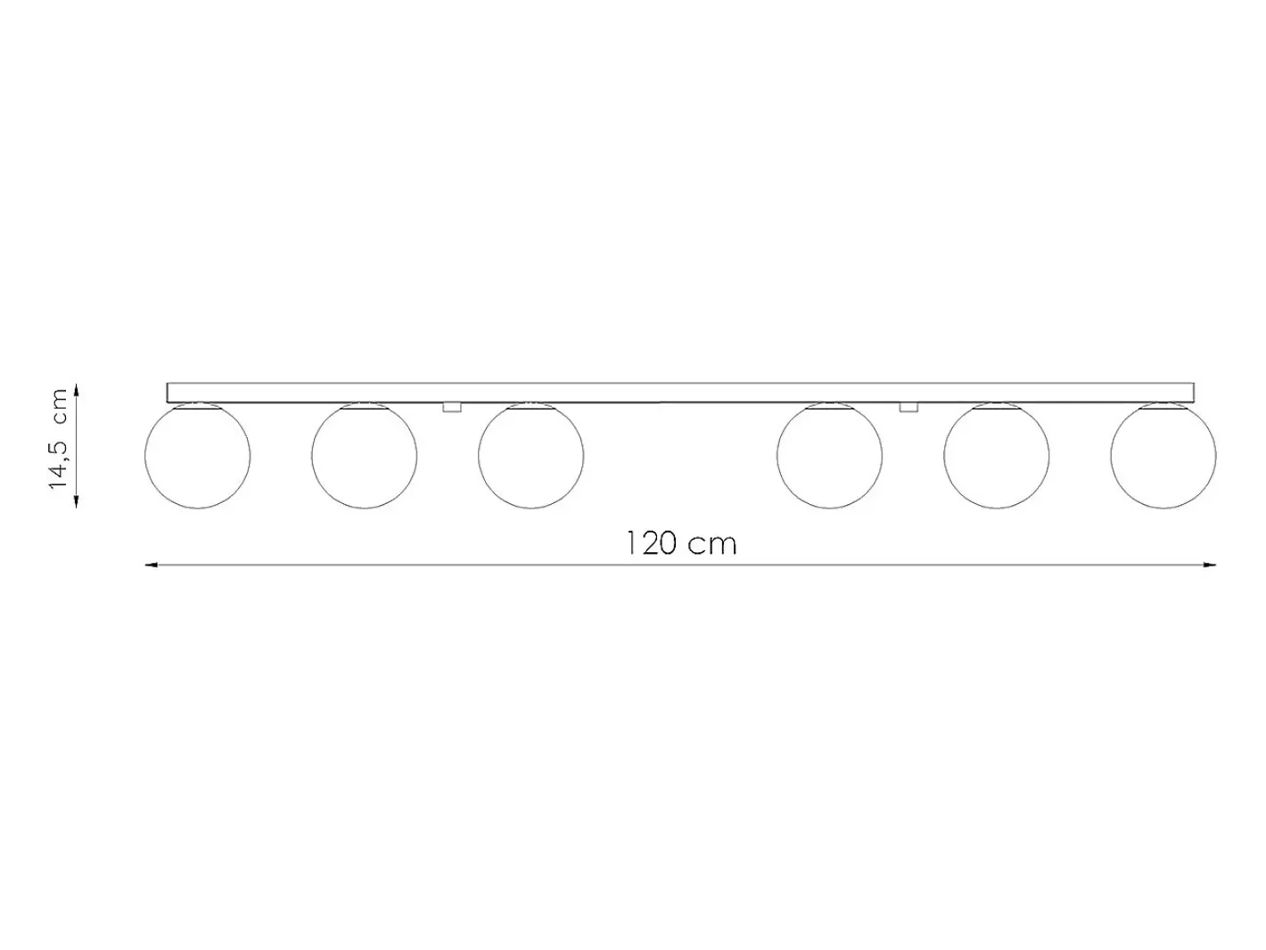 Sollux Lighting Lámparas de techo Zynfi moderno de acero/vidrio - 6 fuentes luminosas 4000K - L.120 x A.14,5 cm - Blanco Online