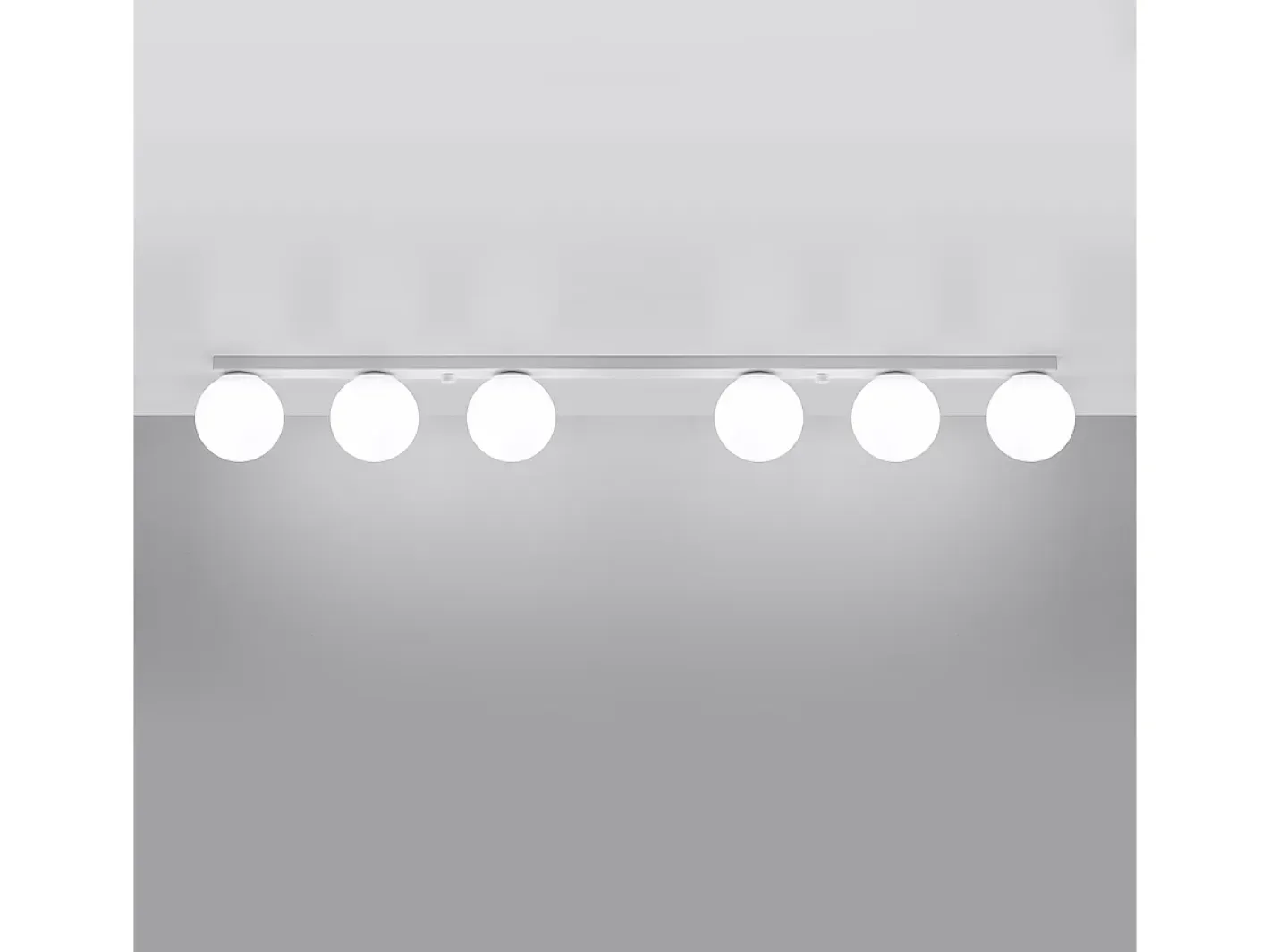 Sollux Lighting Lámparas de techo Zynfi moderno de acero/vidrio - 6 fuentes luminosas 4000K - L.120 x A.14,5 cm - Blanco Online