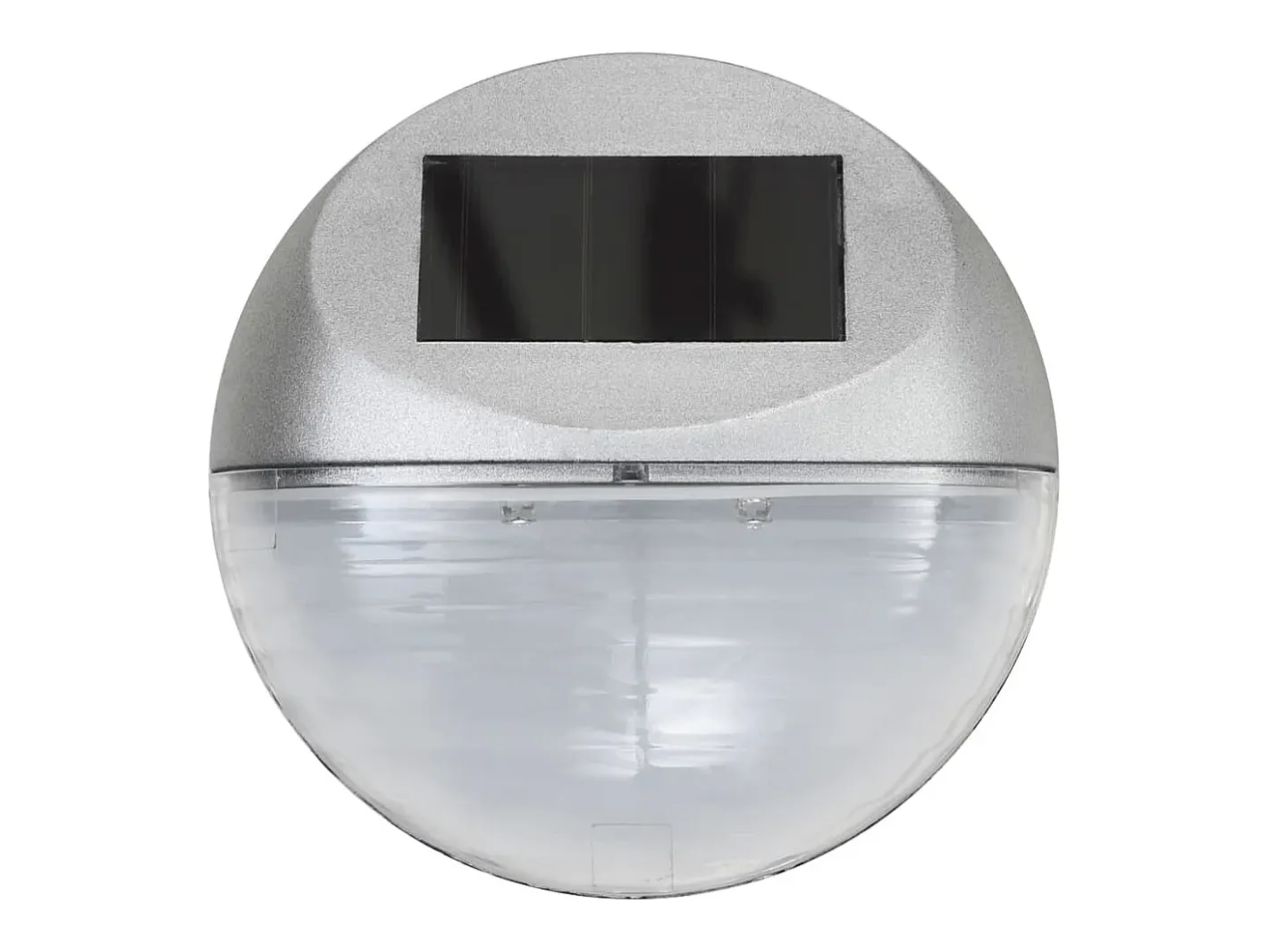 Lámparas solares LED de pared exterior 12 uds redondas plateada ES150337 Plateado