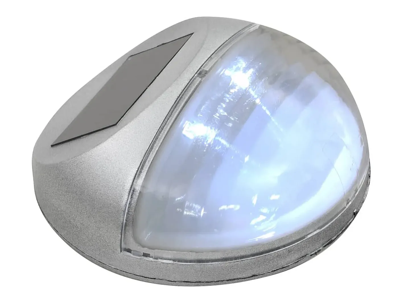 Lámparas solares LED de pared exterior 12 uds redondas plateada ES150337 Plateado