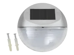 Lámparas solares LED de pared exterior 12 uds redondas plateada ES150337 Plateado