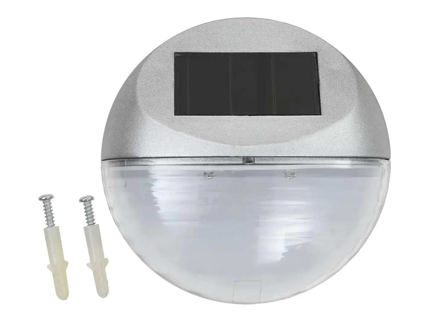 Lámparas solares LED de pared exterior 12 uds redondas plateada ES150337 Plateado