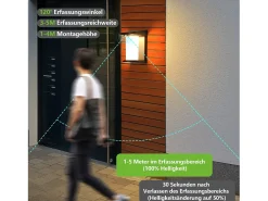 New NETTLIFE Lámparas solares para exteriores con sensor de movimiento - Lámpara solar de pared para exteriores 2 modos, impermeable 3000 K, blanco cálido Negro