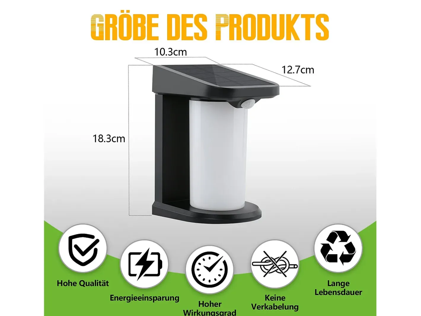 New NETTLIFE Lámparas solares para exteriores con sensor de movimiento - Lámpara solar de pared para exteriores 2 modos, impermeable 3000 K, blanco cálido Negro