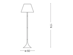 Ideal Lux Lámpara De Pie-LONDON PT1, Lámpara de pie con pantalla, Plateado