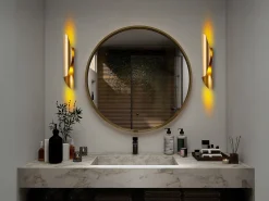 OZAIA Lote de 2 apliques de pared de metal - Alt. 40 x P 11 cm - Alt. 40 x P 11 cm - LYNOR Dorado