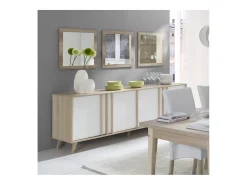 Meublorama Lote de 3 espejos MALMO color sonoma 60x60x3 Marru00f3n Discount