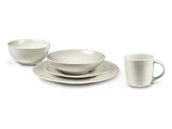 MEDARD DE NOBLAT Vajilla-Lote de 6 Platos Llanos Stone Marfil 27 cm - Colección Moderna y Acogedora Blanco