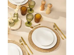 MEDARD DE NOBLAT Lote de 6 Platos Postre Stone Marfil 20 cm - Colección Moderna en Gres Colorido por Médard de Noblat Blanco