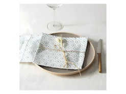 Best Atmosphera Lote de 4 servilletas de mesa con motivos geométricos Gris