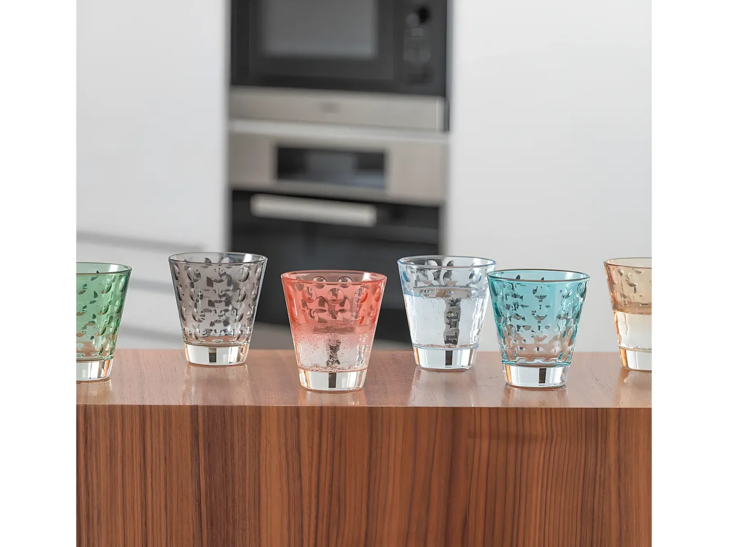 Leonardo Vaso-Lote de 6 vasos de colores 215 ml vaso multicolor