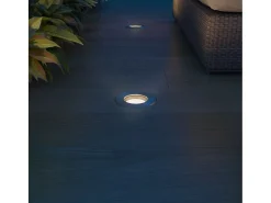 Luces de suelo de exterior redondas 3 unidades ES134873 Plateado