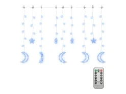 Best vidaxl Luces estrella y luna 138 LEDs azul con control remoto