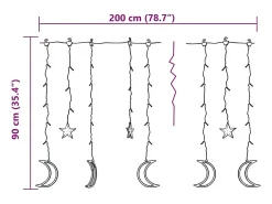 vidaxl Luces estrella y luna 138 LEDs blanco cálido con control remoto Clearance