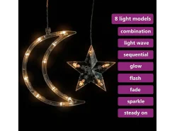 vidaxl Luces estrella y luna 138 LEDs blanco cálido con control remoto Clearance
