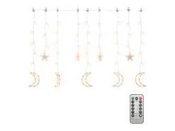 vidaxl Luces estrella y luna 138 LEDs blanco cálido con control remoto Clearance