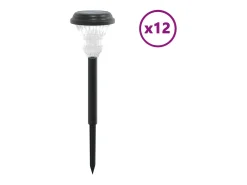 Luces solares de camino con picos de tierra 12 uds luz blanca ES989522 Negro New