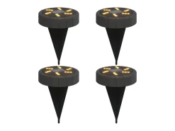 New Luces solares suelo jardín con picos tierra blanco cálido 4 uds ES699670 Negro