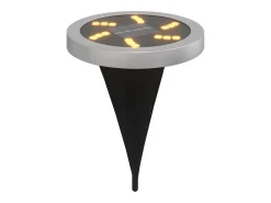 Iluminación Exterior-Luces solares suelo jardín con pico tierra blanco cálido 12 uds ES724234 Negro