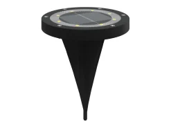 Iluminación Exterior-Luces solares suelo jardín con pico tierra blanco cálido 12 uds ES168131 Negro