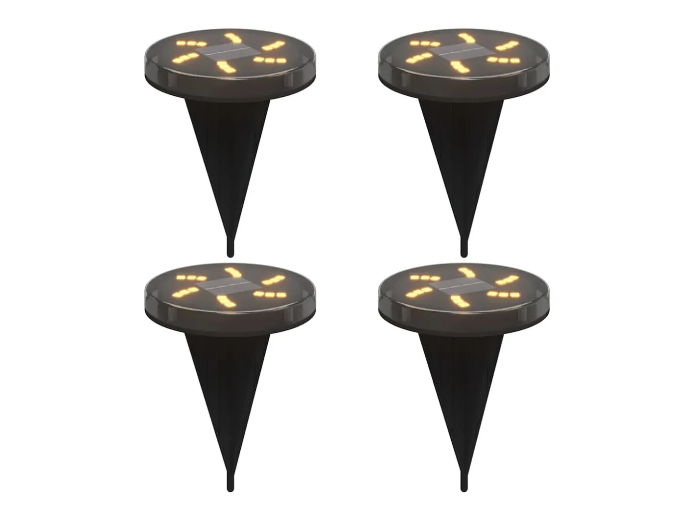 Luces solares suelo jardín con picos tierra blanco cálido 4 uds ES795530 Negro Clearance