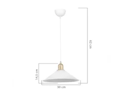 marque Luminaria Colgante Blanca E27 30x62 cm Portalámparas Blanco