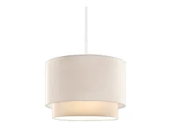New TDK IMPORT Luminaria Colgante de Techo con Pantalla Crema 30x20 Cm Blanco