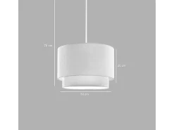 New TDK IMPORT Luminaria Colgante de Techo con Pantalla Crema 30x20 Cm Blanco