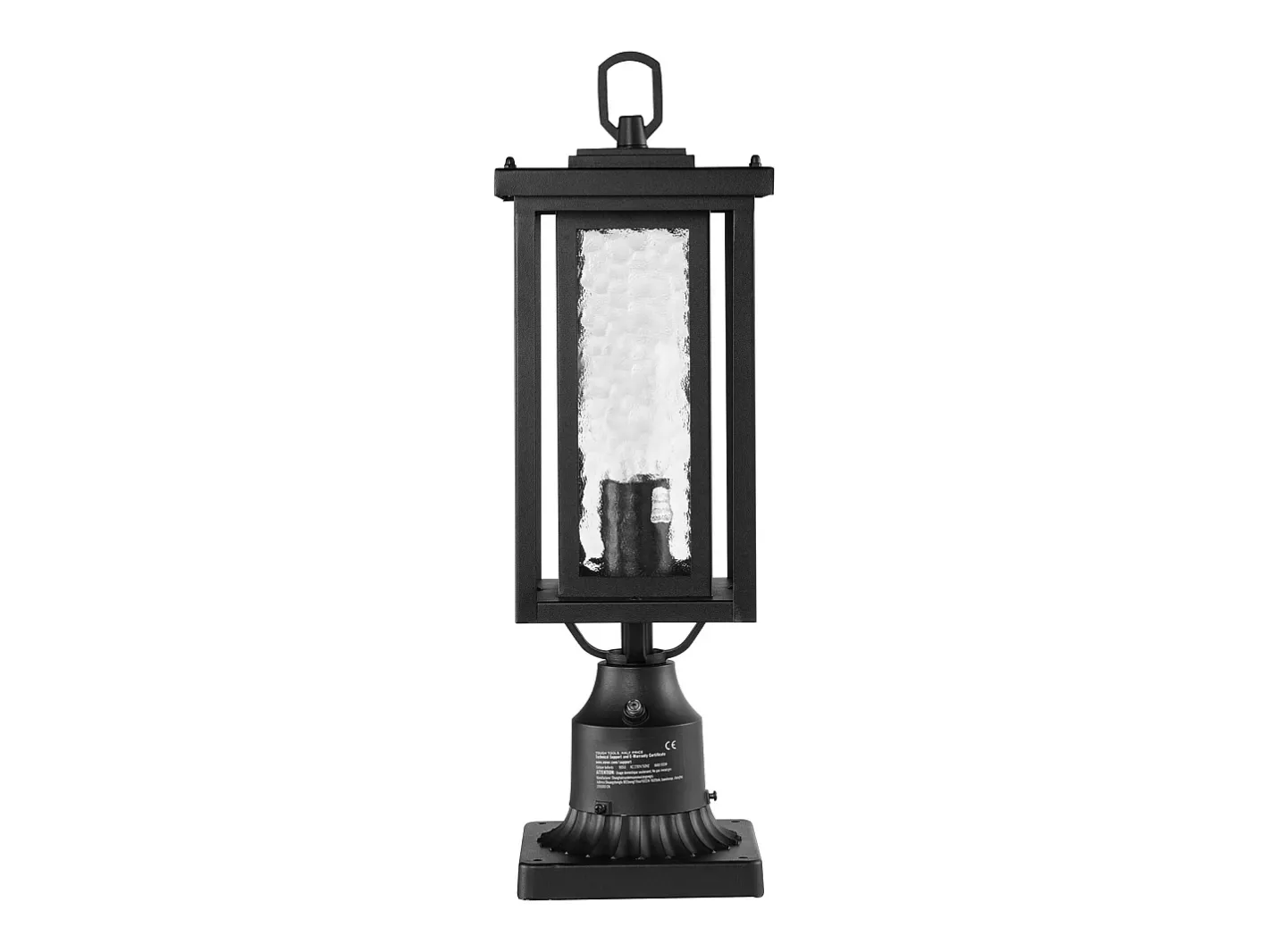 Outlet Luminarias Exteriores SucceBuy, Paquete de 2, Dusk to Dawn de 45cm para Montaje en Pilar Negro