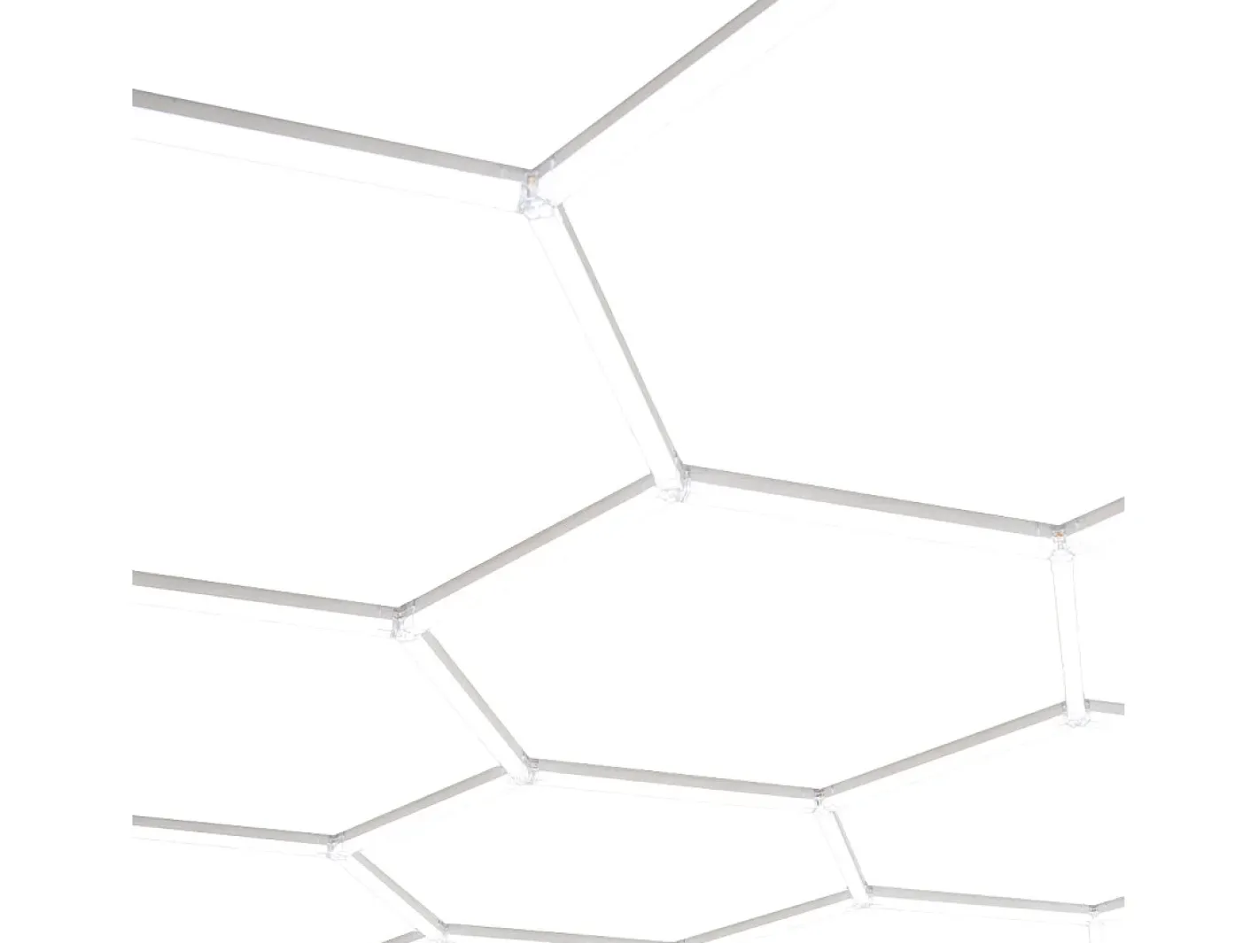 Monstershop Plafón-Luz LED hexagonal 10 panales y borde Detalle del coche Garaje Taller Gimnasio Panal Blanco