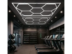 Monstershop Plafón-Luz LED hexagonal 10 panales y borde Detalle del coche Garaje Taller Gimnasio Panal Blanco